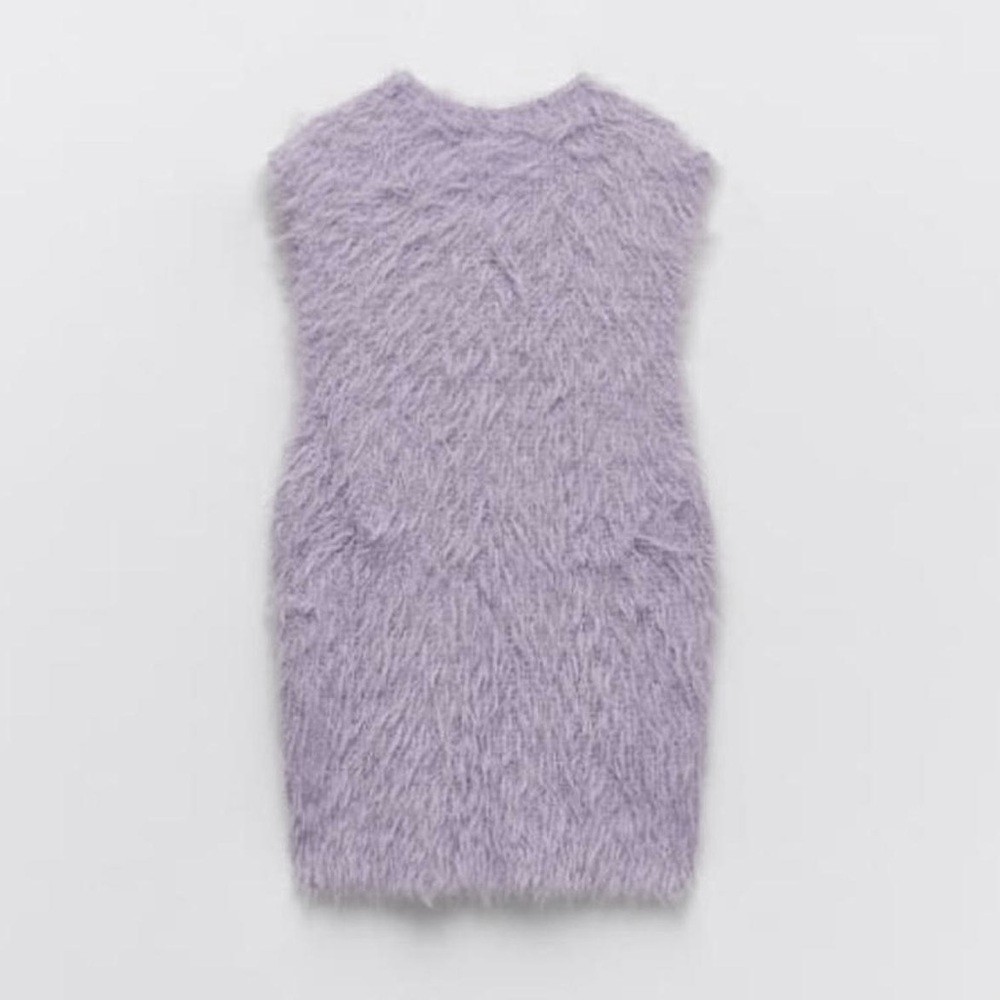 Zara Soft-Touch Fuzzy Purple Tank Top